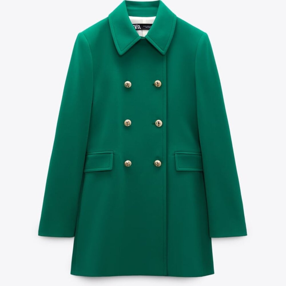 ZARA DOUBLE BREASTED LONG BLAZER